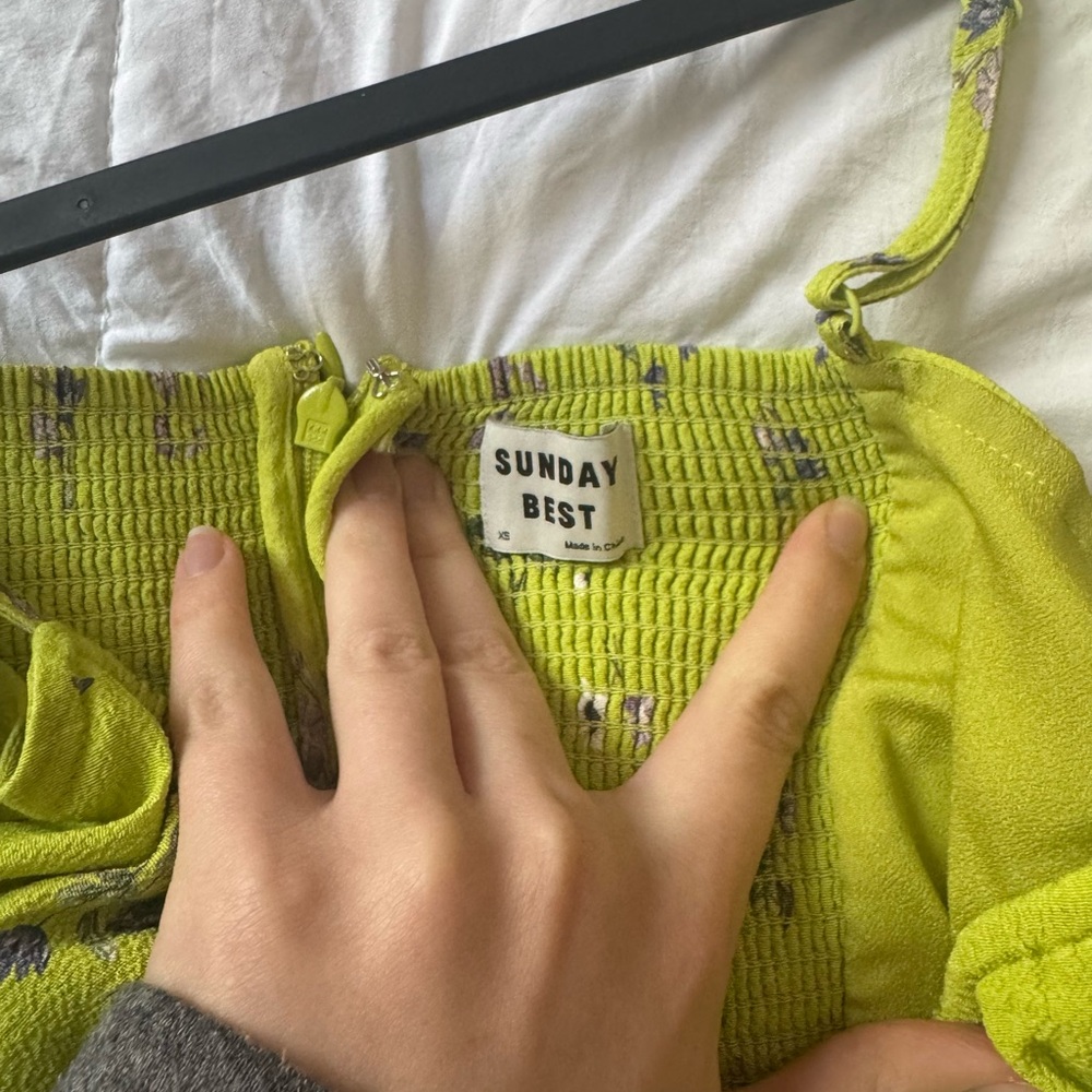 Floral Lime Green Dress - Picture 4 of 5